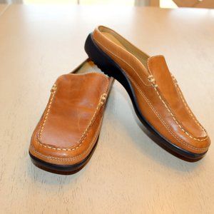 Bass Leather Slip On Mules, Light Brown, 5 M
